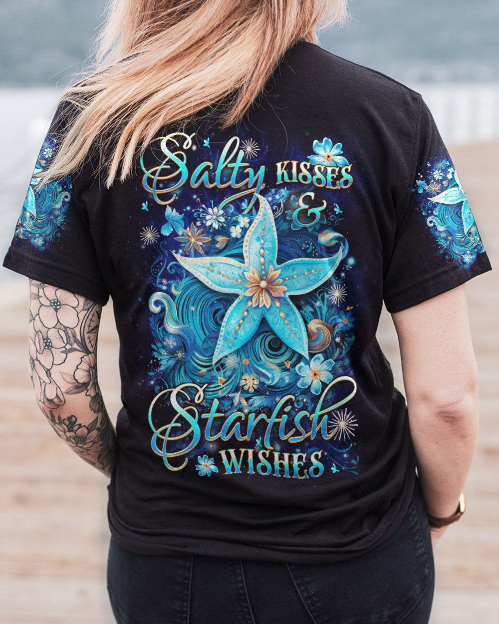 BLISSCORNERS SALTY KISSES AND STARFISH WISHES ALL OVER PRINT