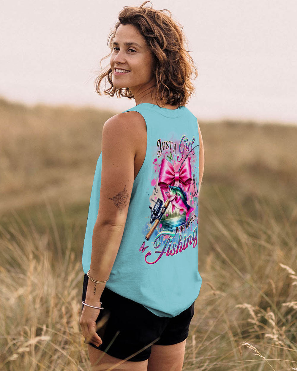 BLISSCORNERS JUST A GIRL WHO LOVE FISHING ALL OVER PRINT