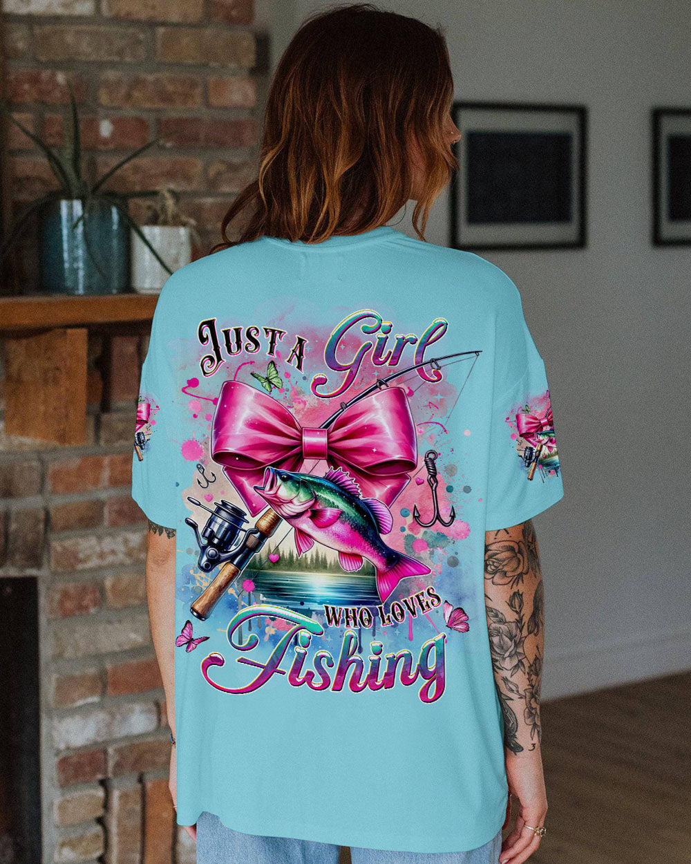 BLISSCORNERS JUST A GIRL WHO LOVE FISHING ALL OVER PRINT