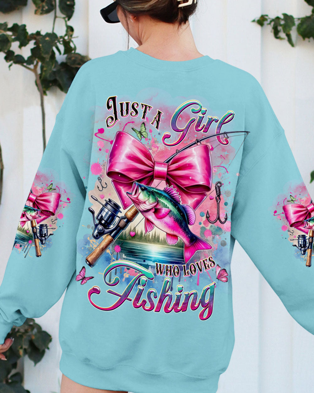 BLISSCORNERS JUST A GIRL WHO LOVE FISHING ALL OVER PRINT