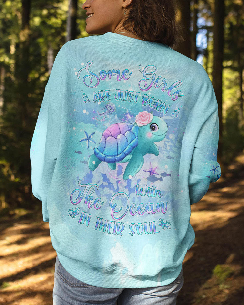 BLISSCORNERS SOME GIRLS ARE JUST BORN TURTLE ALL OVER PRINT