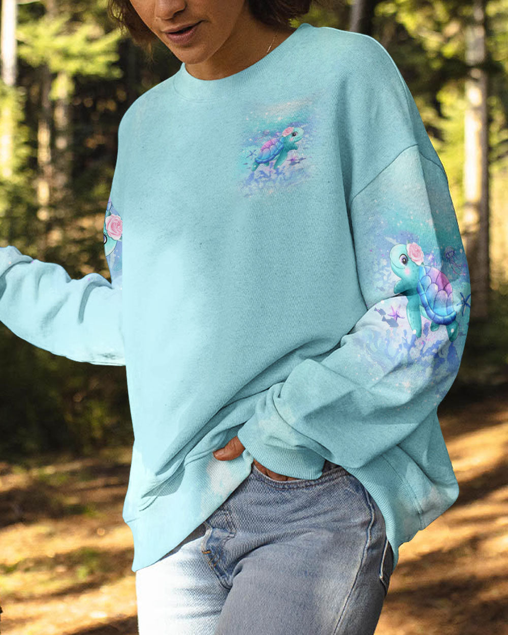 BLISSCORNERS SOME GIRLS ARE JUST BORN TURTLE ALL OVER PRINT