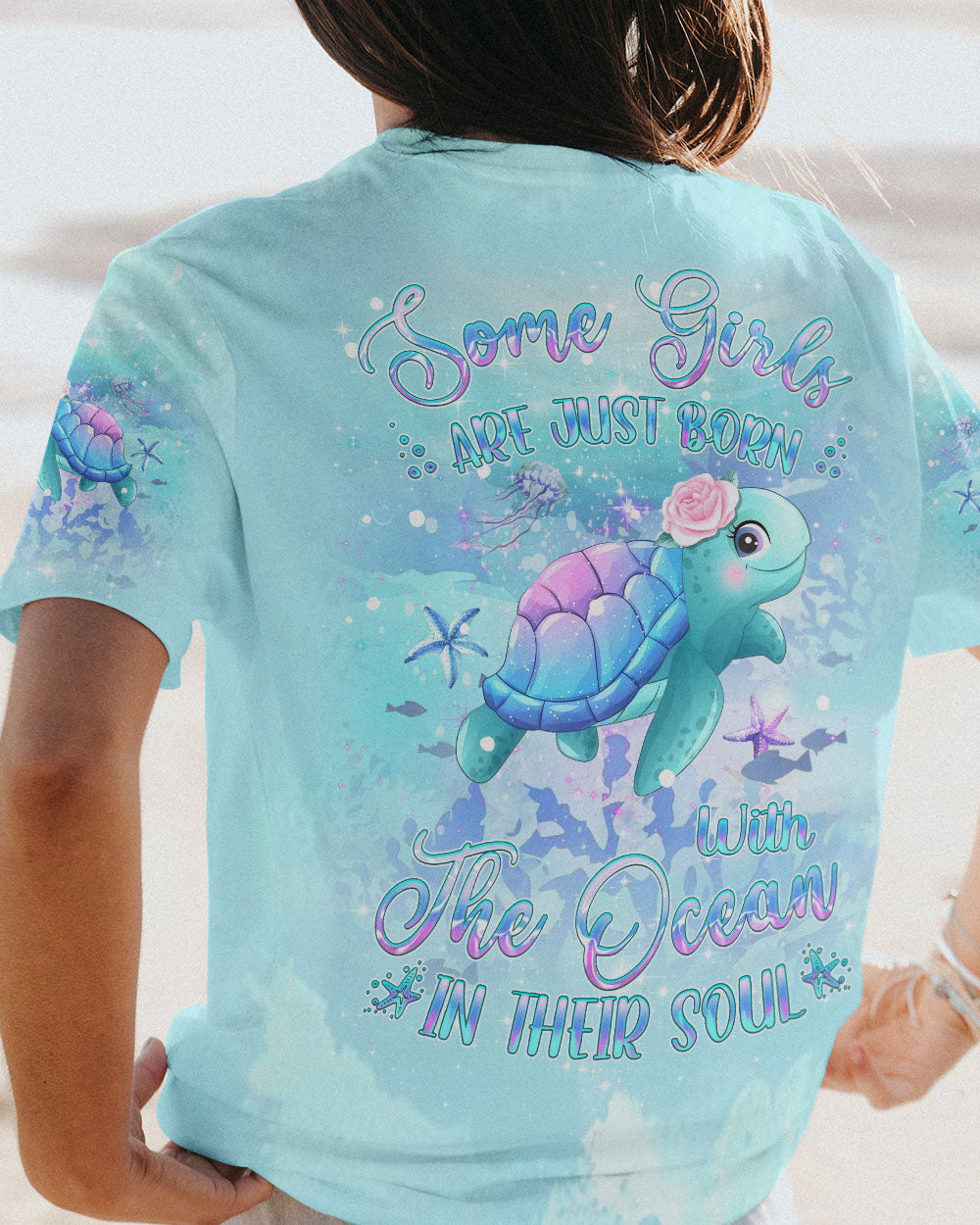 BLISSCORNERS SOME GIRLS ARE JUST BORN TURTLE ALL OVER PRINT