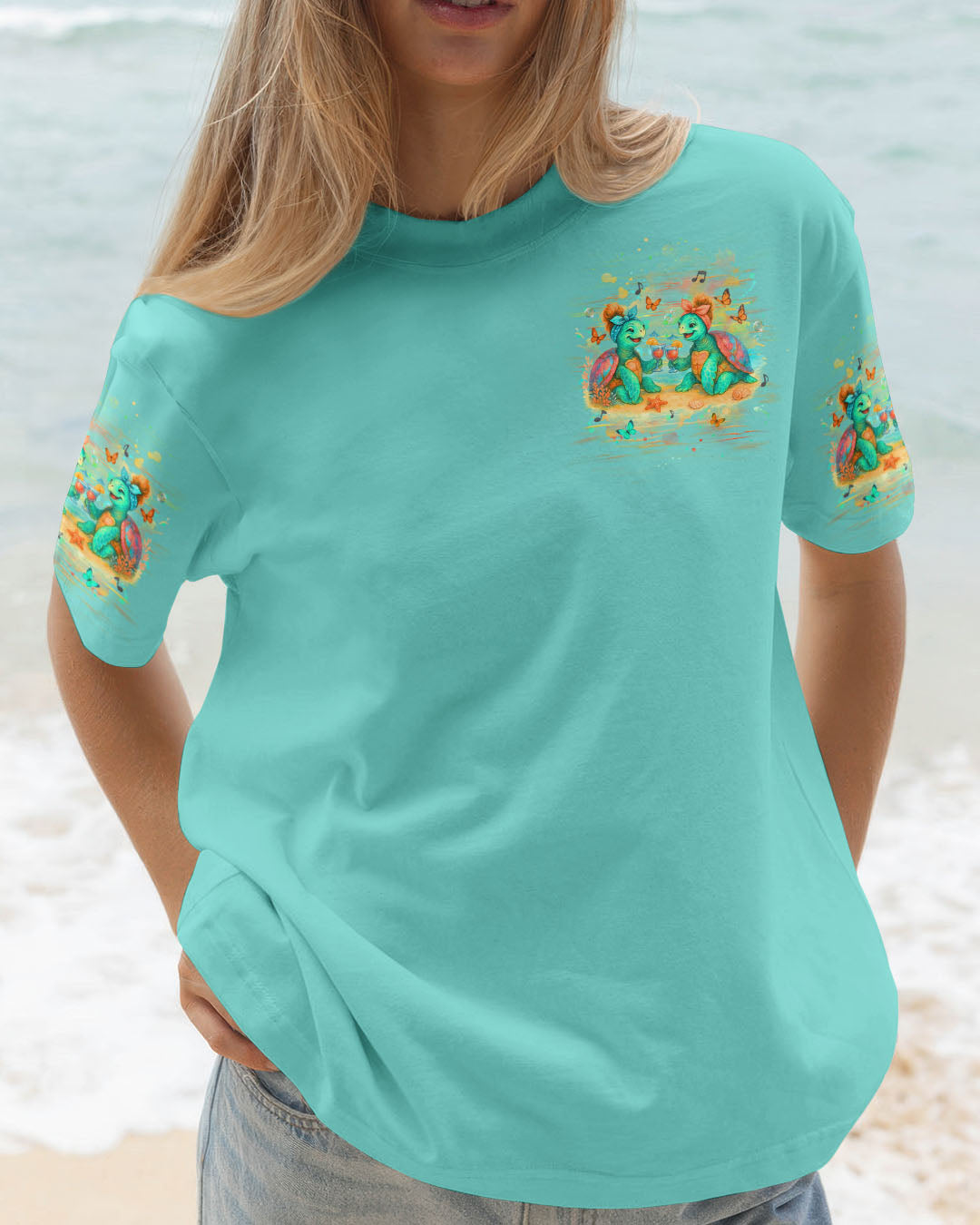 BLISSCORNERS SASSY SINCE BIRTH SALTY BY CHOICE TURTLE ALL OVER PRINT