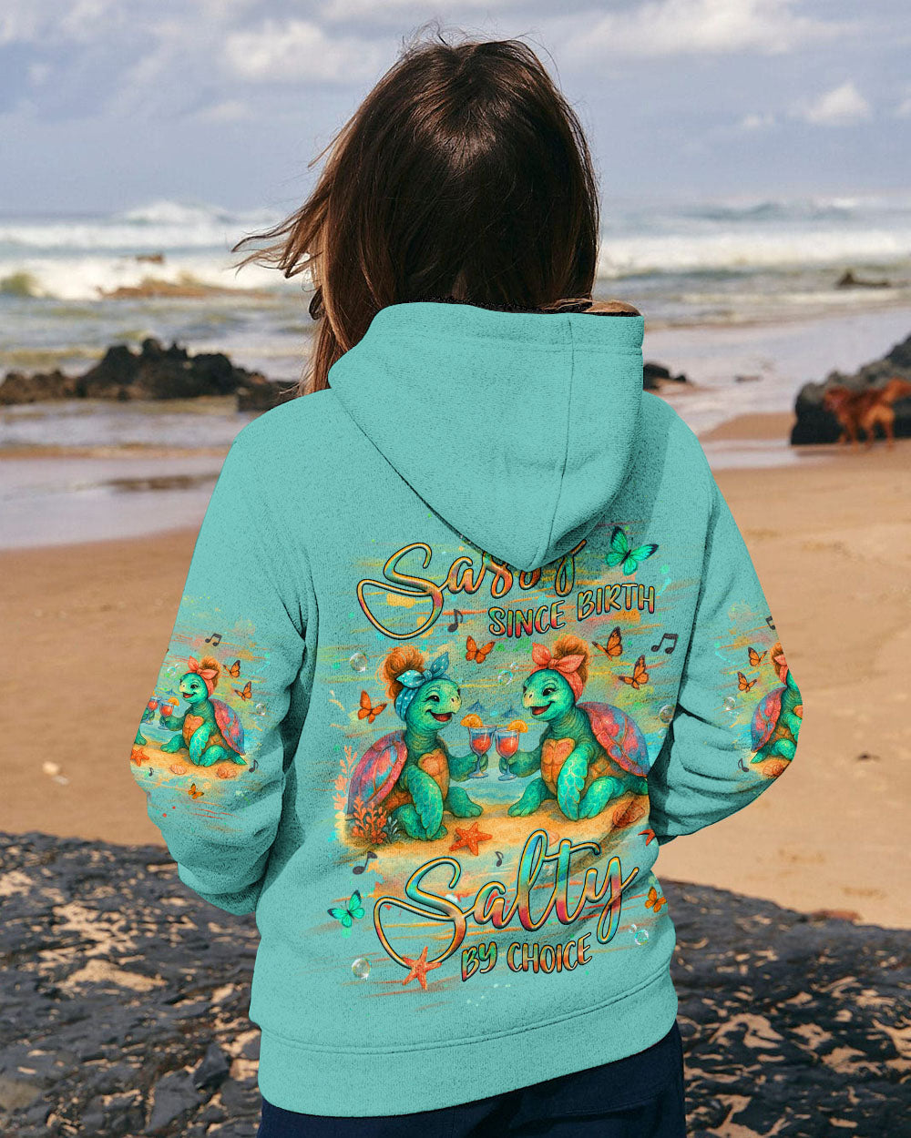BLISSCORNERS SASSY SINCE BIRTH SALTY BY CHOICE TURTLE ALL OVER PRINT