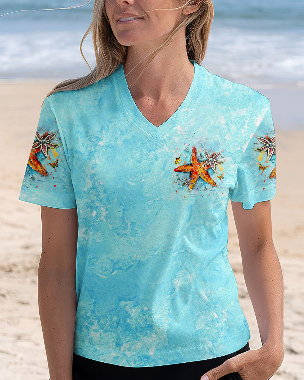 BLISSCORNERS SMELL THE SEA FEEL THE BREEZE STARFISH ALL OVER PRINT