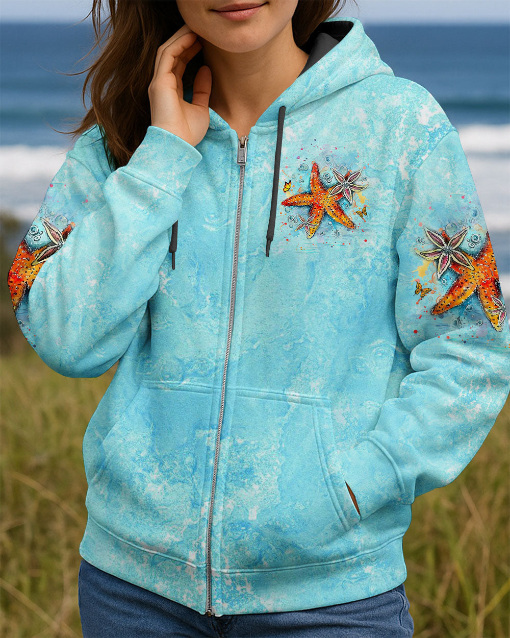 BLISSCORNERS SMELL THE SEA FEEL THE BREEZE STARFISH ALL OVER PRINT