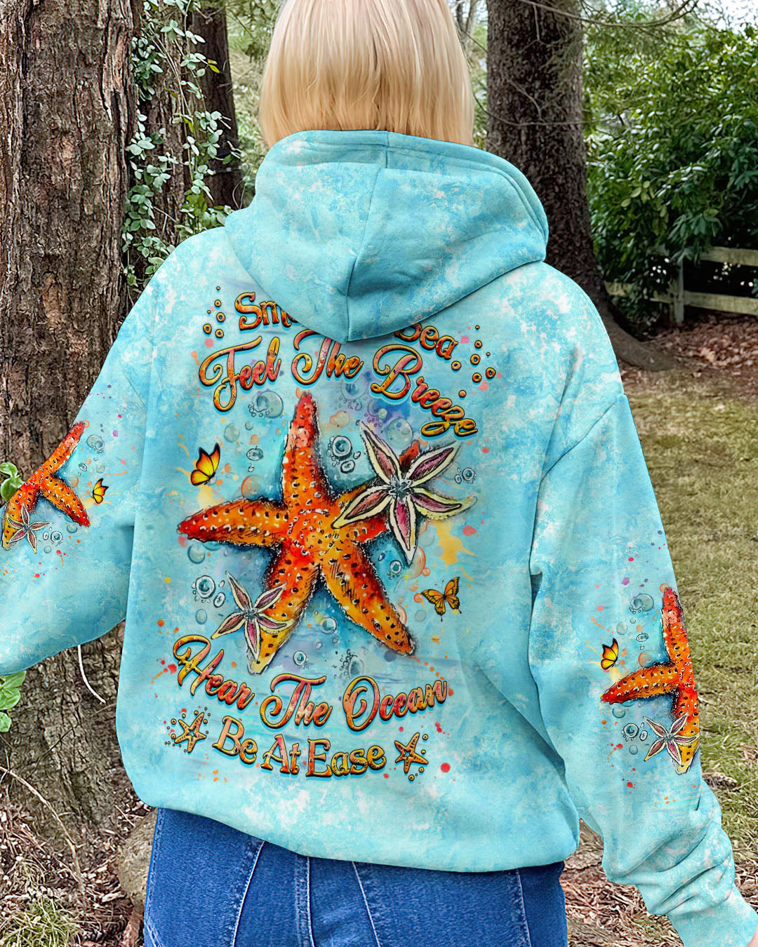 BLISSCORNERS SMELL THE SEA FEEL THE BREEZE STARFISH ALL OVER PRINT