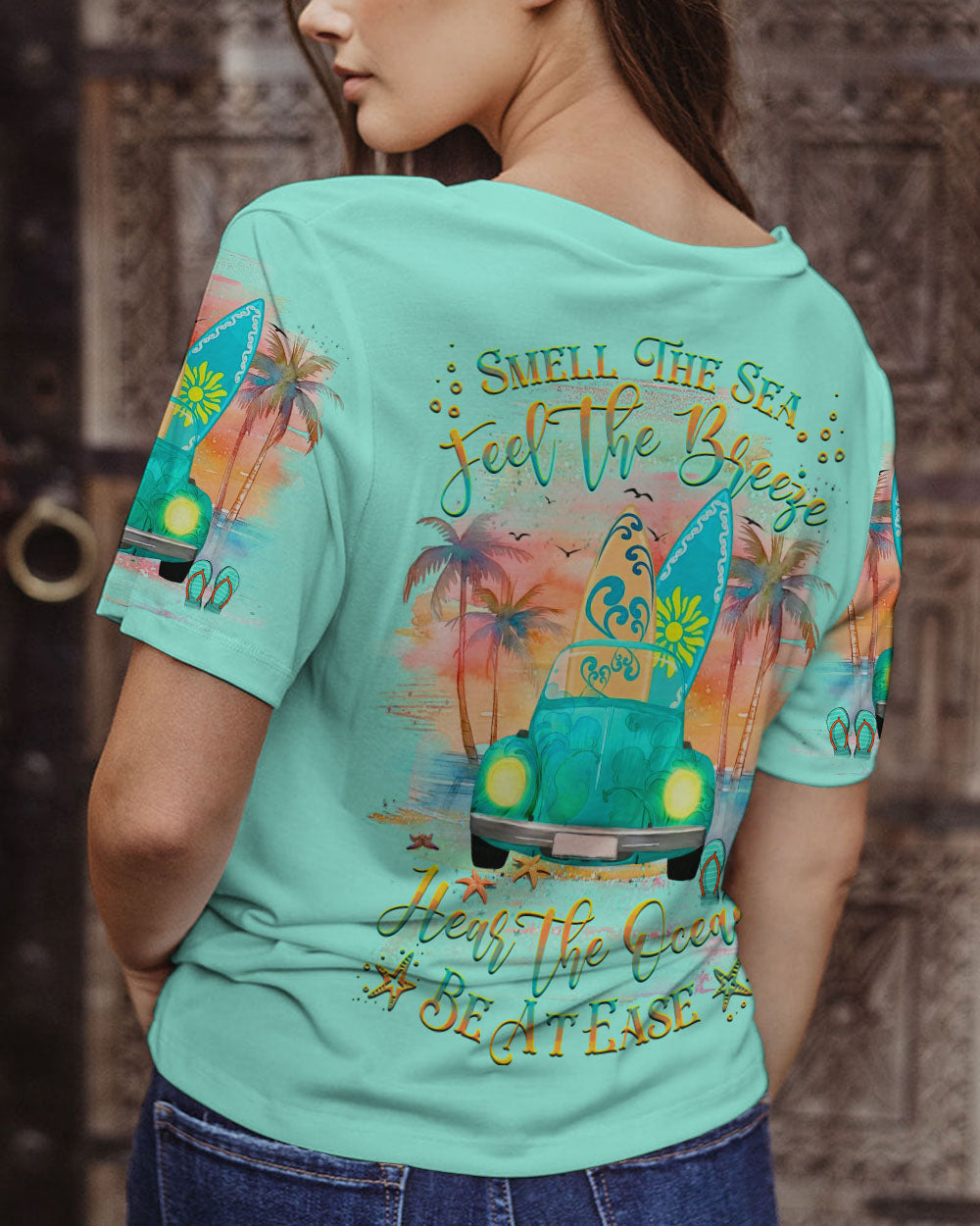BLISSCORNERS SMELL THE SEA FEEL THE BREEZE ALL OVER PRINT
