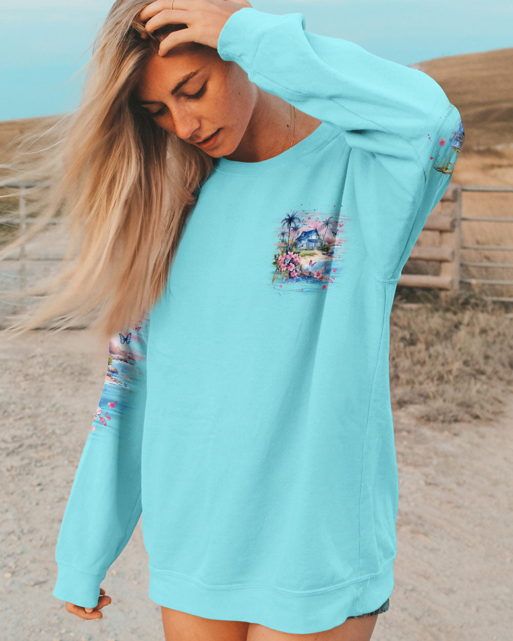 BLISSCORNERS HEAVEN IS A COTTAGE BY THE SEA ALL OVER PRINT