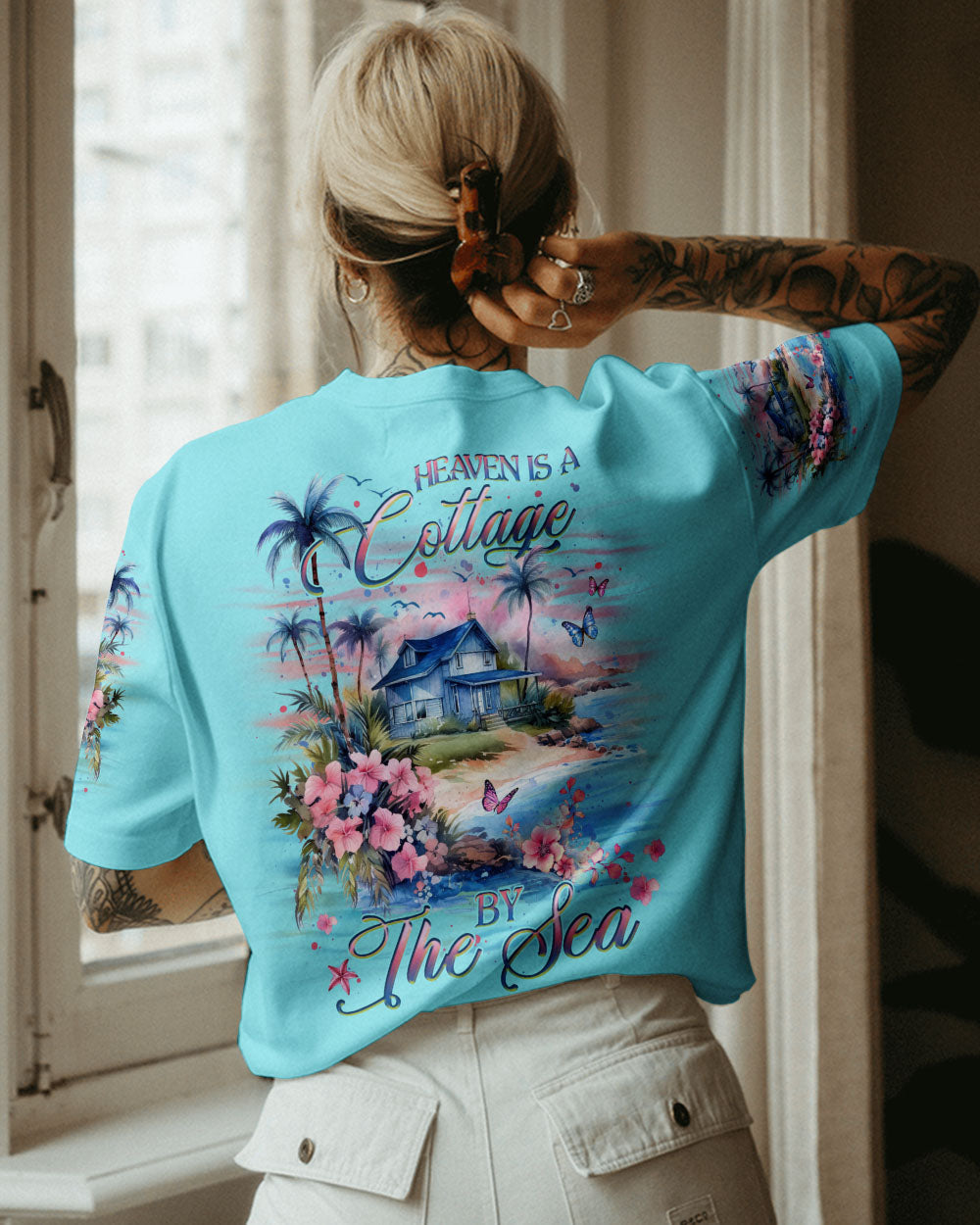 BLISSCORNERS HEAVEN IS A COTTAGE BY THE SEA ALL OVER PRINT