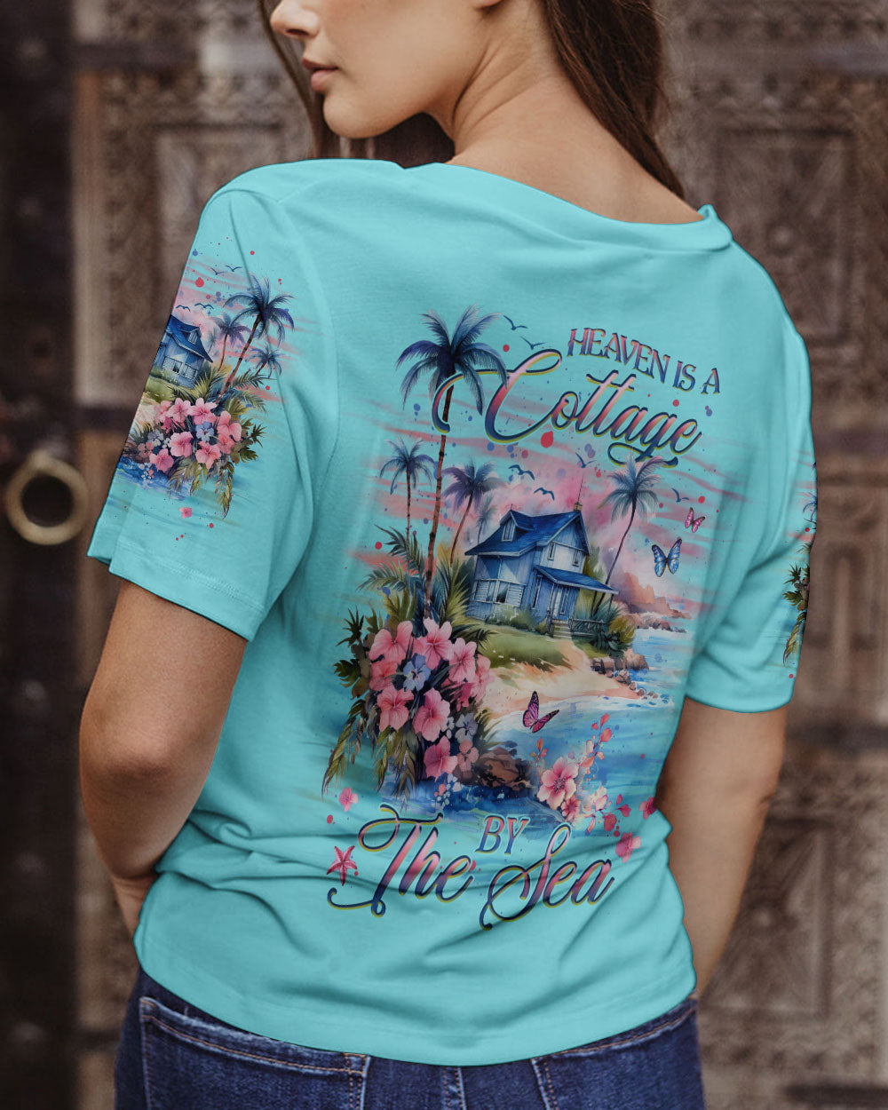 BLISSCORNERS HEAVEN IS A COTTAGE BY THE SEA ALL OVER PRINT