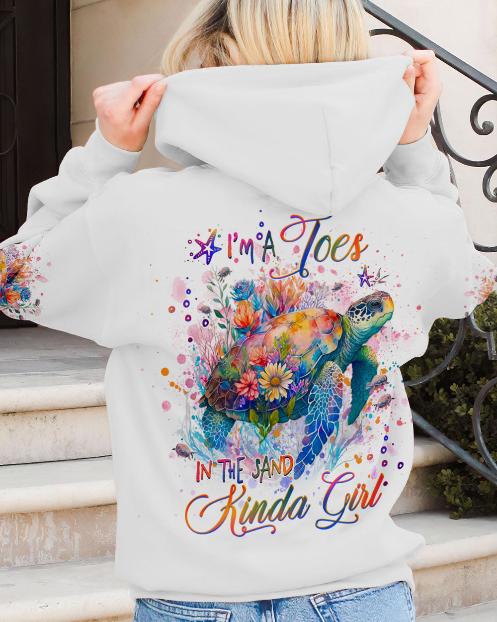 BLISSCORNERS I'M A TOES IN THE SAND KINDA GIRL TURTLE ALL OVER PRINT