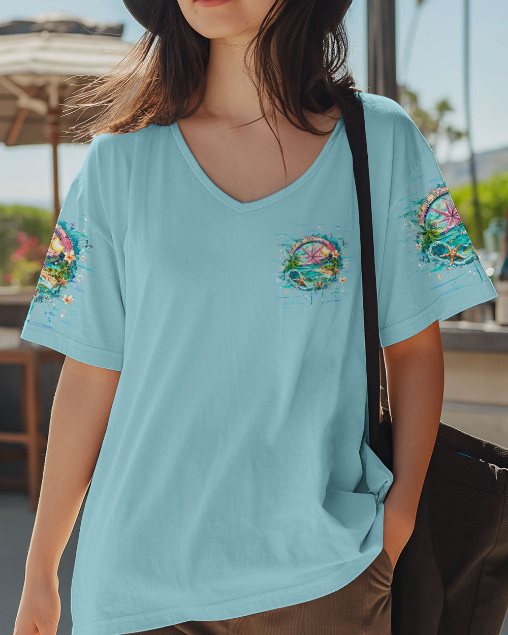 BLISSCORNERS SMELL THE SEA FEEL THE BREEZE COMPASS ALL OVER PRINT