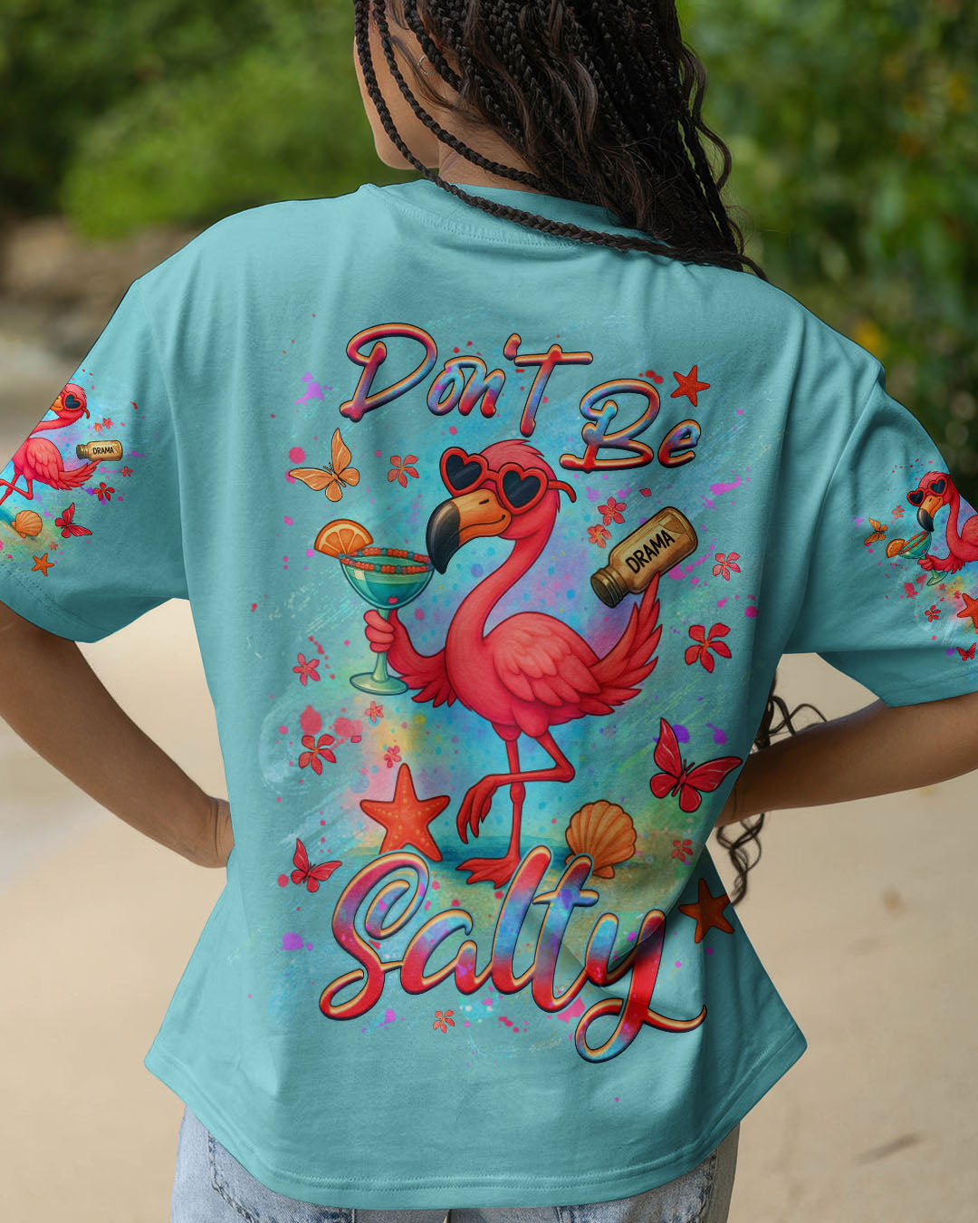 BLISSCORNERS DON'T BE SALTY FLAMINGO ALL OVER PRINT