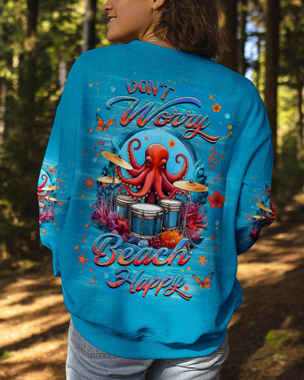 BLISSCORNERS DON'T WORRY BEACH HAPPY OCTOPUS ALL OVER PRINT