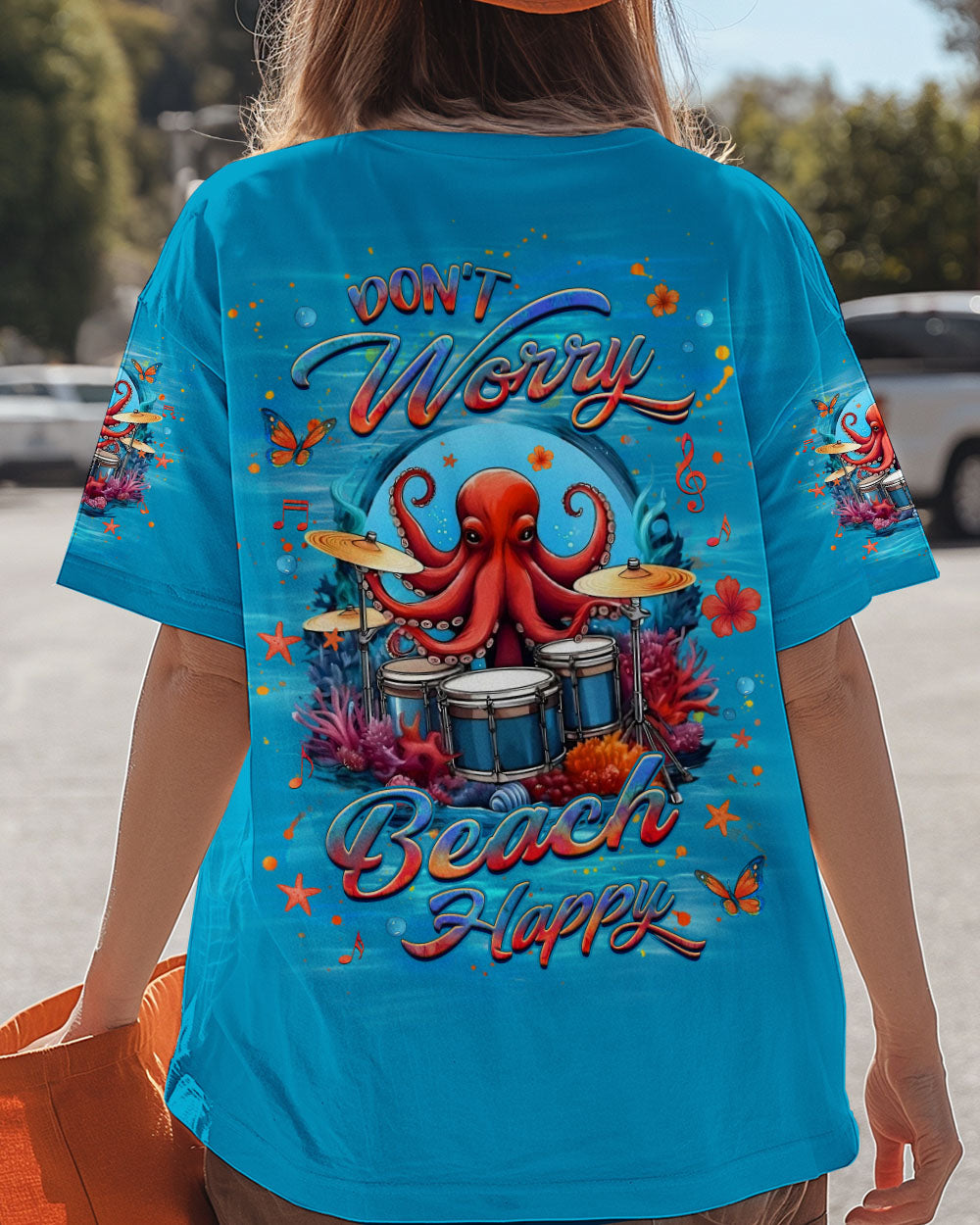 BLISSCORNERS DON'T WORRY BEACH HAPPY OCTOPUS ALL OVER PRINT