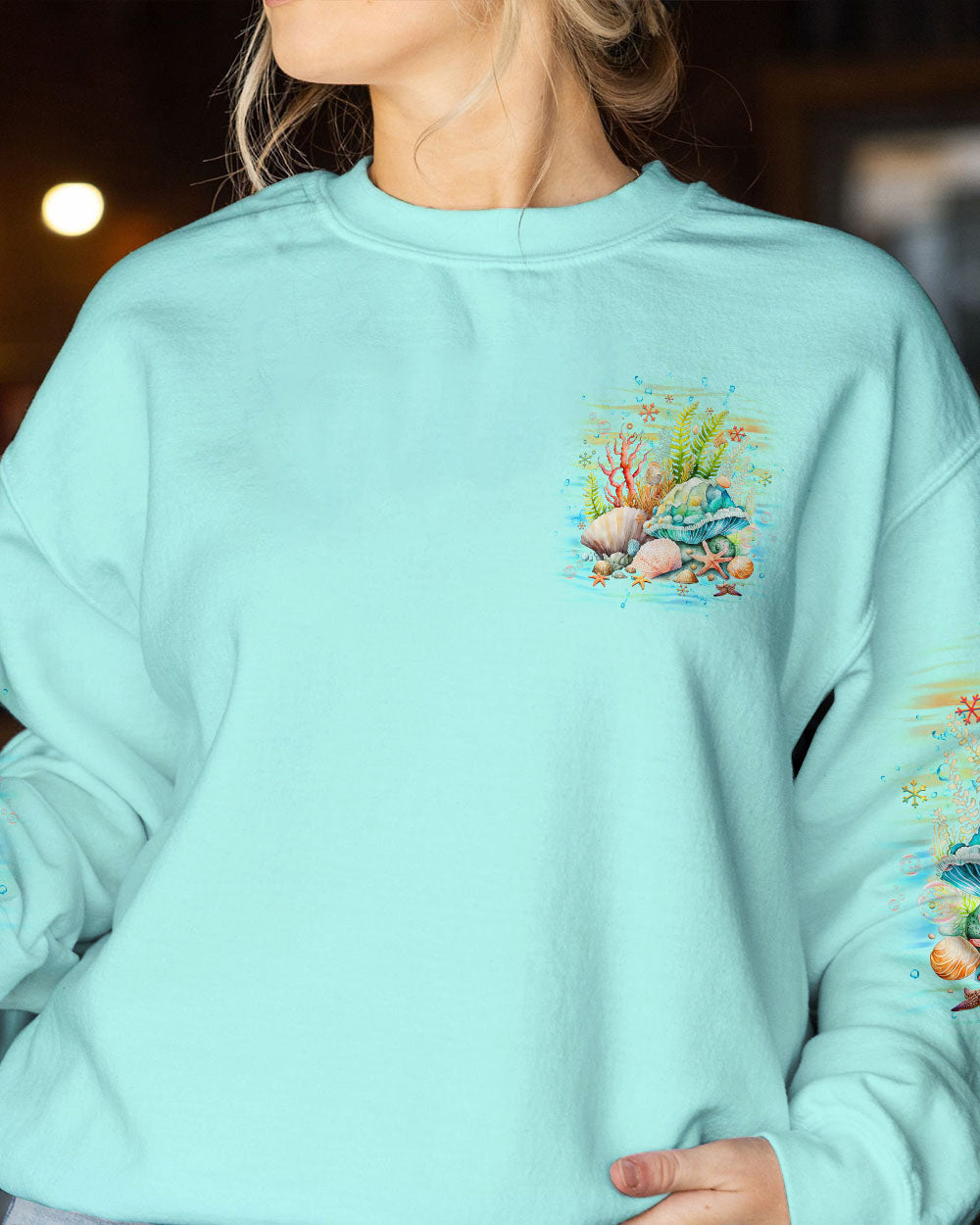 BLISSCORNERS I'D RATHER HAVE SEASHELLS ALL OVER PRINT