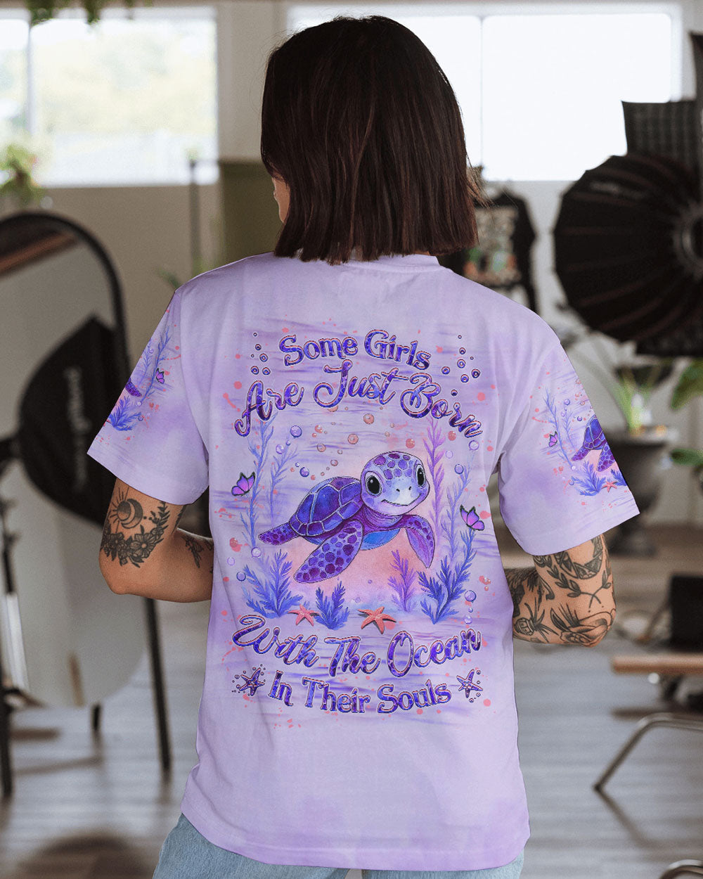 BLISSCORNERS SOME GIRLS ARE JUST BORN TURLTE ALL OVER PRINT