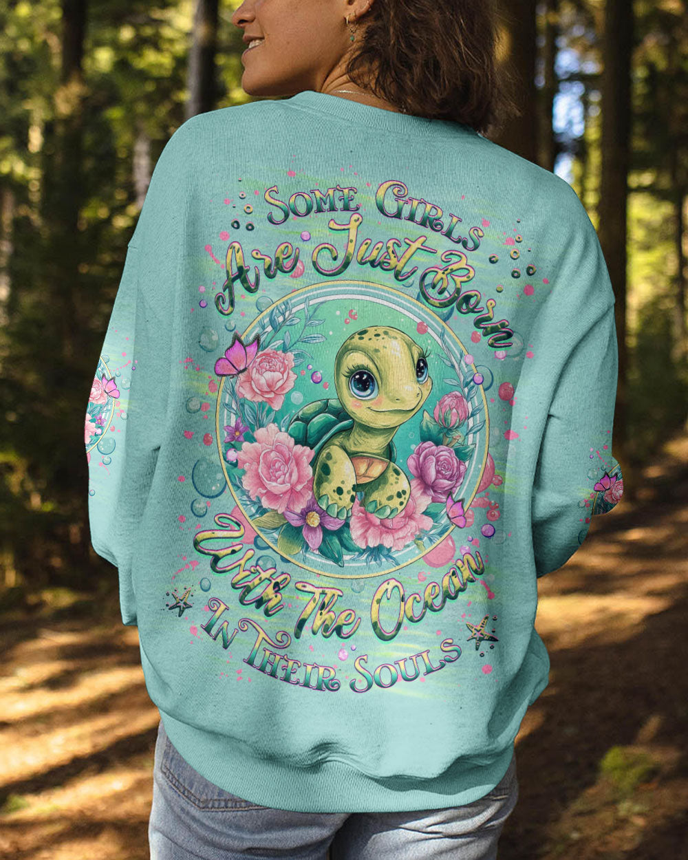 BLISSCORNERS SOME GIRLS ARE JUST BORN TURLTE ALL OVER PRINT