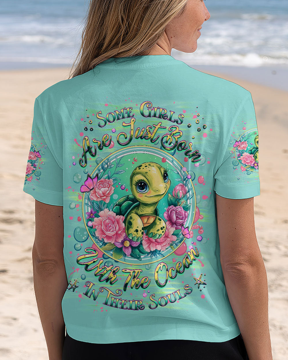 BLISSCORNERS SOME GIRLS ARE JUST BORN TURLTE ALL OVER PRINT
