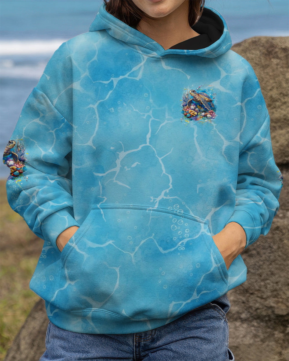 BLISSCORNERS SALTWATER HEALS EVERYTHING TURTLE ALL OVER PRINT