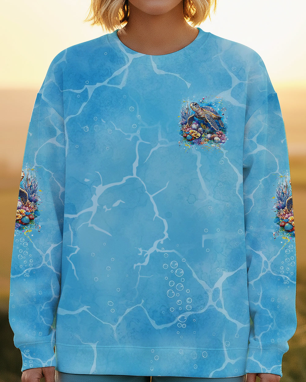 BLISSCORNERS SALTWATER HEALS EVERYTHING TURTLE ALL OVER PRINT