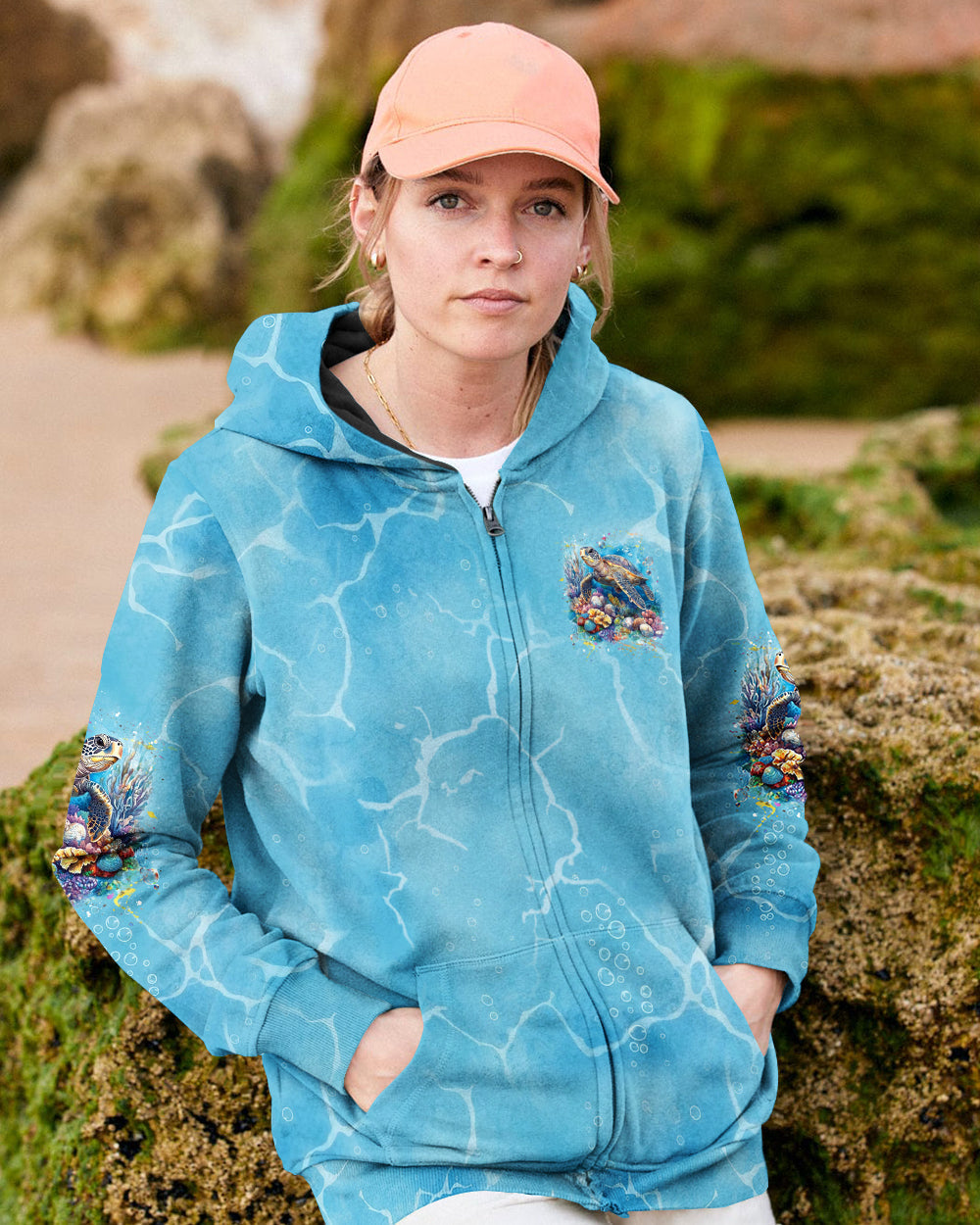 BLISSCORNERS SALTWATER HEALS EVERYTHING TURTLE ALL OVER PRINT
