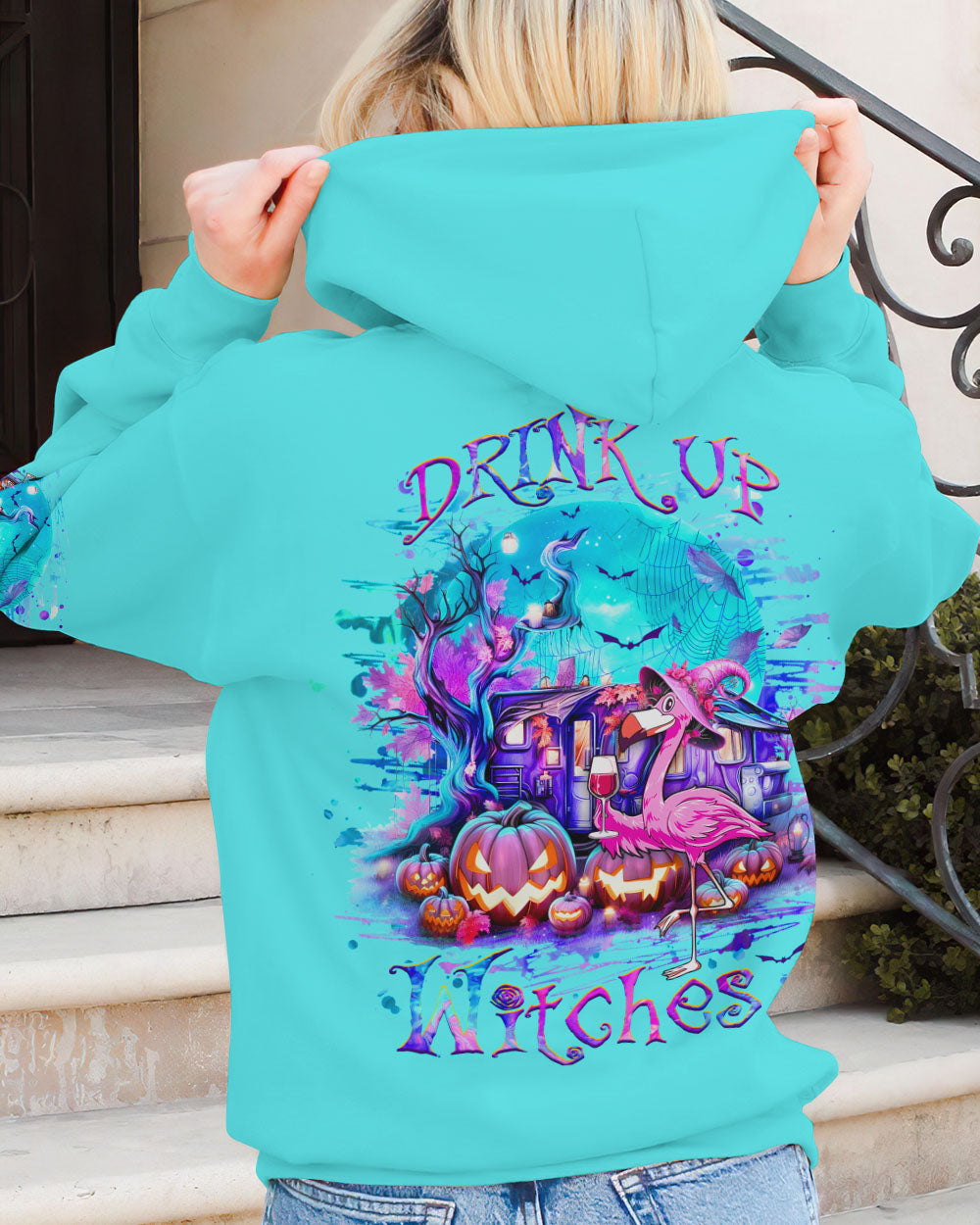 BLISSCORNERS DRINK UP WITCHES FLAMINGO HALLOWEEN ALL OVER PRINT