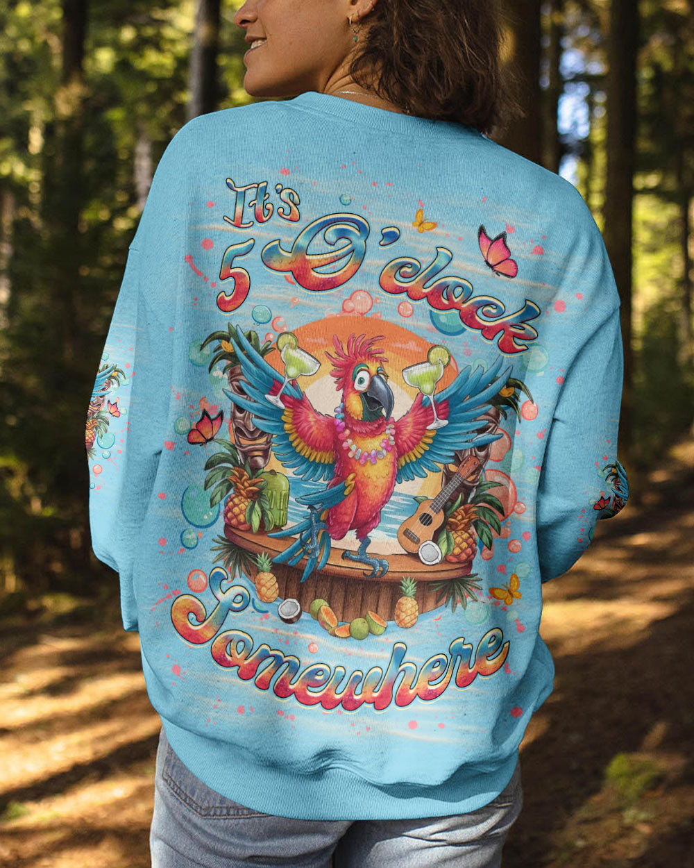 BLISSCORNERS IT'S 5 O'CLOCK SOMEWHERE PARROT ALL OVER PRINT