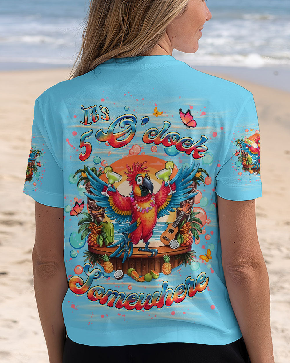 BLISSCORNERS IT'S 5 O'CLOCK SOMEWHERE PARROT ALL OVER PRINT