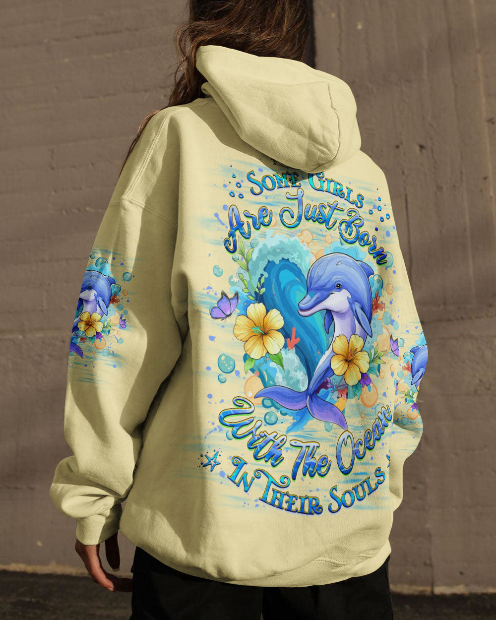 BLISSCORNERS SOME GIRLS ARE JUST BORN DOLPHIN ALL OVER PRINT