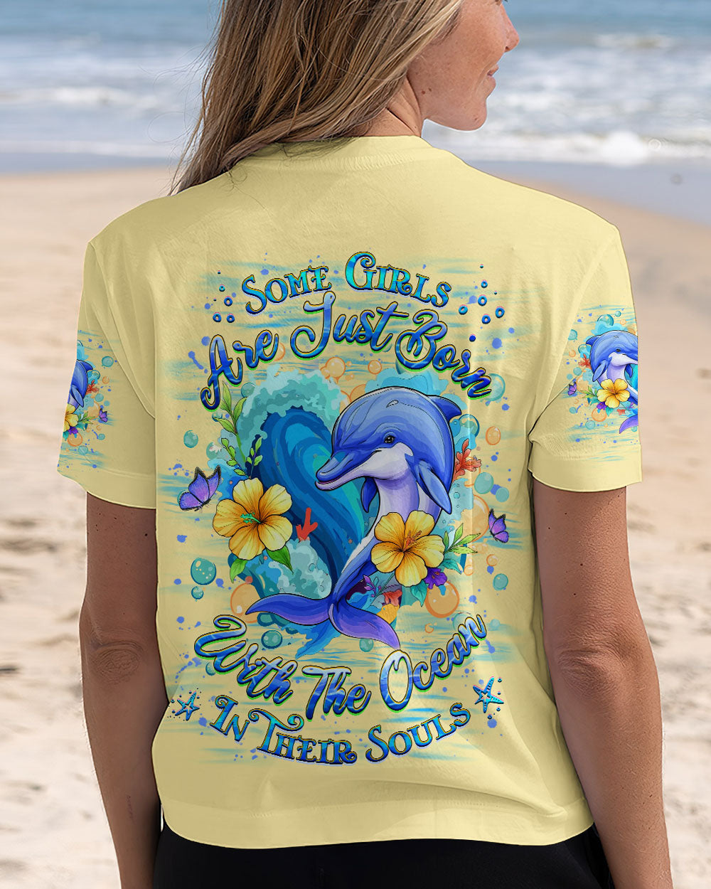 BLISSCORNERS SOME GIRLS ARE JUST BORN DOLPHIN ALL OVER PRINT