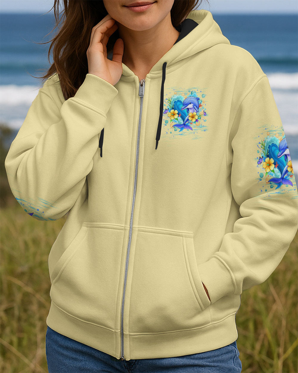 BLISSCORNERS SOME GIRLS ARE JUST BORN DOLPHIN ALL OVER PRINT