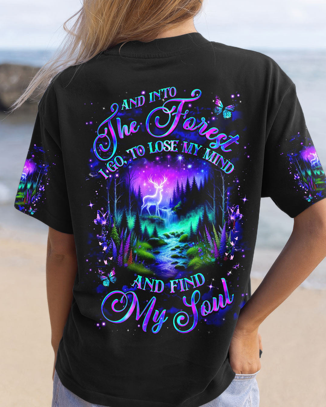 BLISSCORNERS AND INTO THE FOREST I GO DEER ALL OVER PRINT