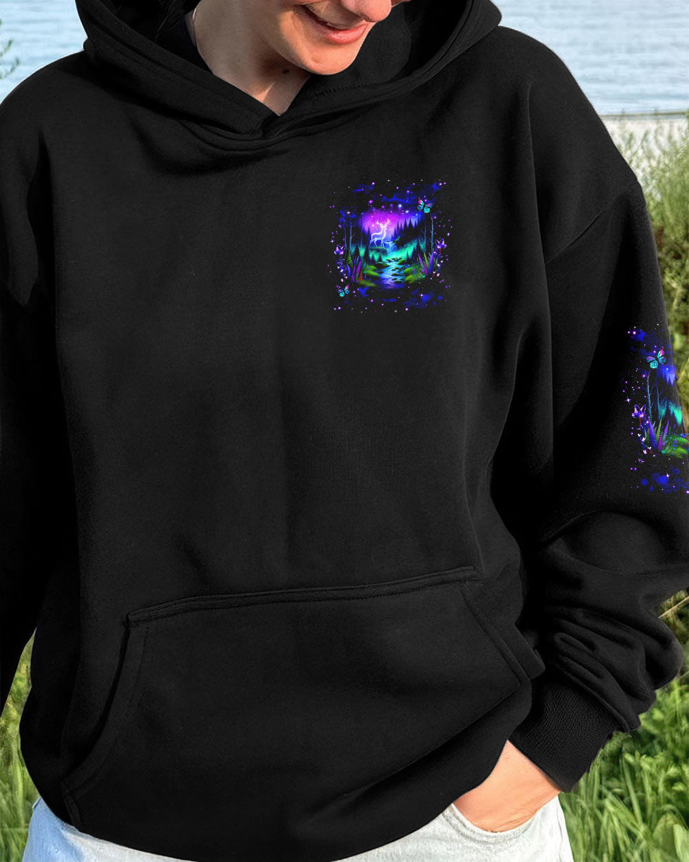 BLISSCORNERS AND INTO THE FOREST I GO DEER ALL OVER PRINT