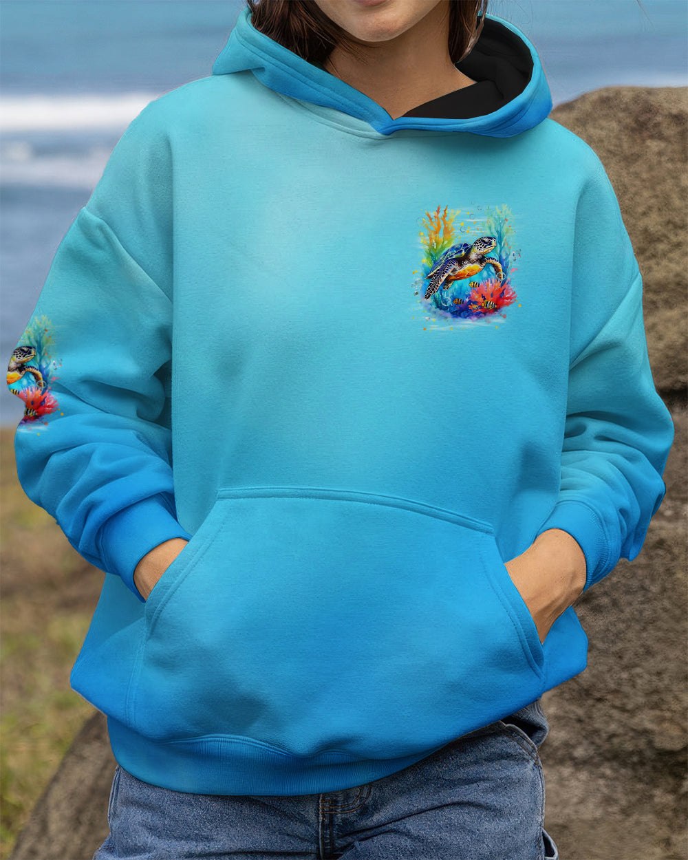 BLISSCORNERS SALTWATER HEALS EVERYTHING TURTLE ALL OVER PRINT