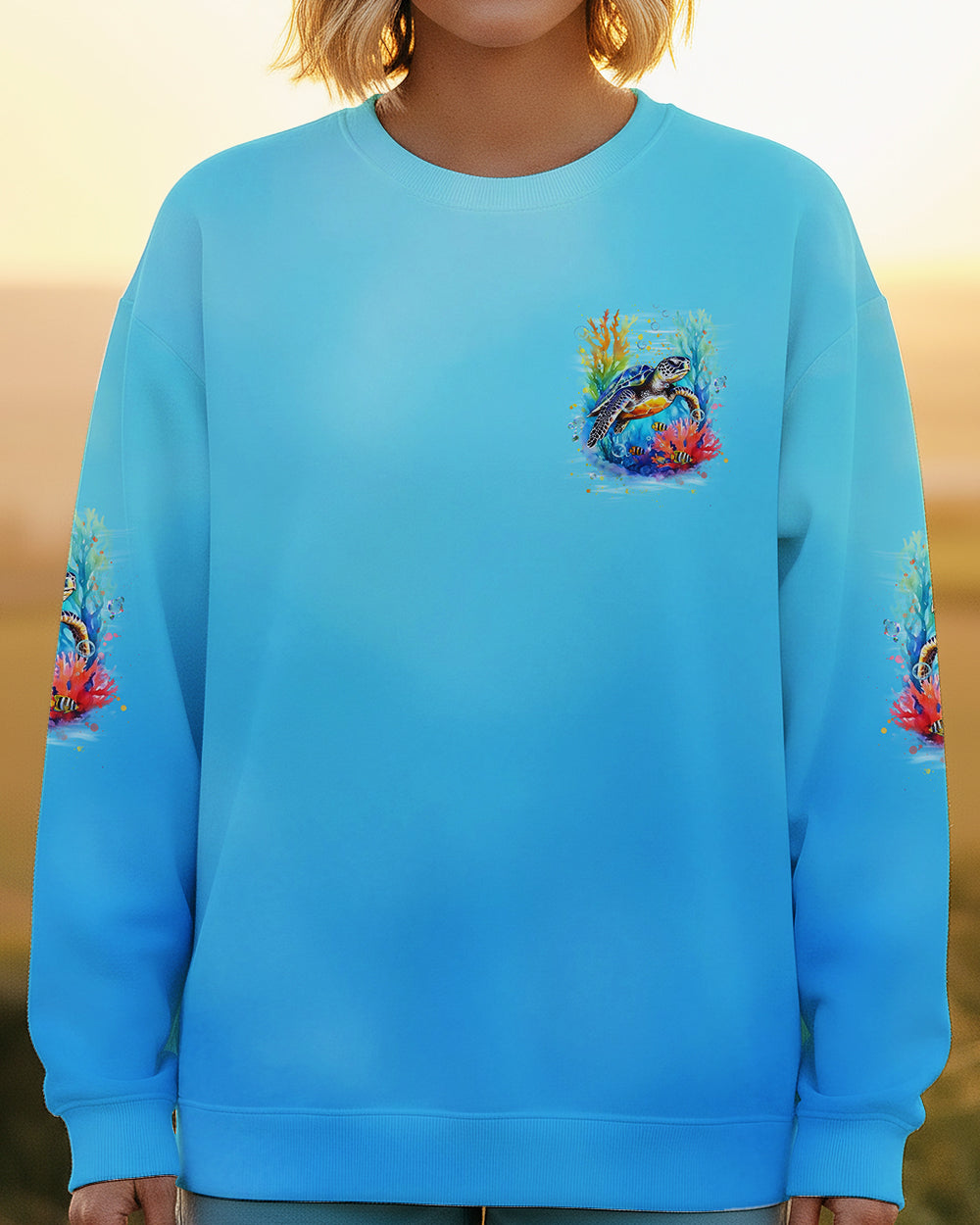 BLISSCORNERS SALTWATER HEALS EVERYTHING TURTLE ALL OVER PRINT