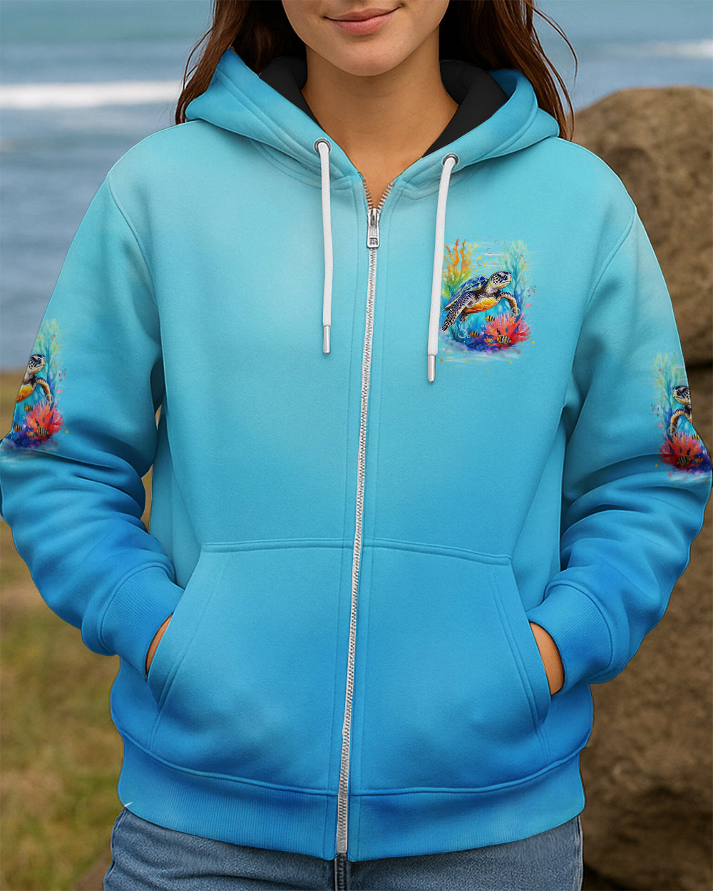 BLISSCORNERS SALTWATER HEALS EVERYTHING TURTLE ALL OVER PRINT