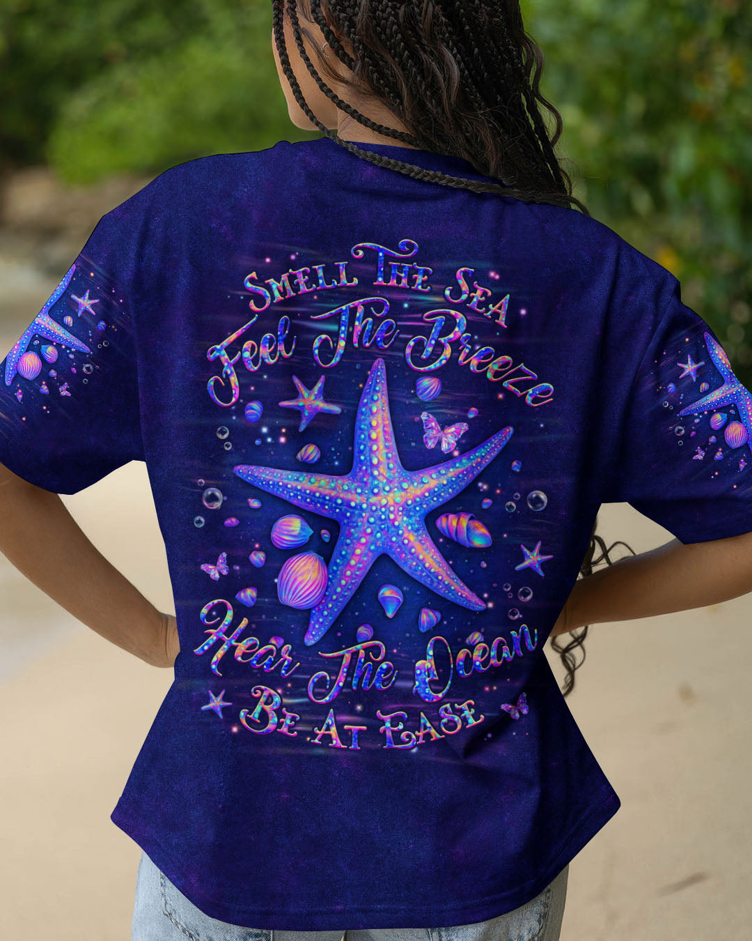BLISSCORNERS SMELL THE SEA FEEL THE BREEZE STARFISH ALL OVER PRINT