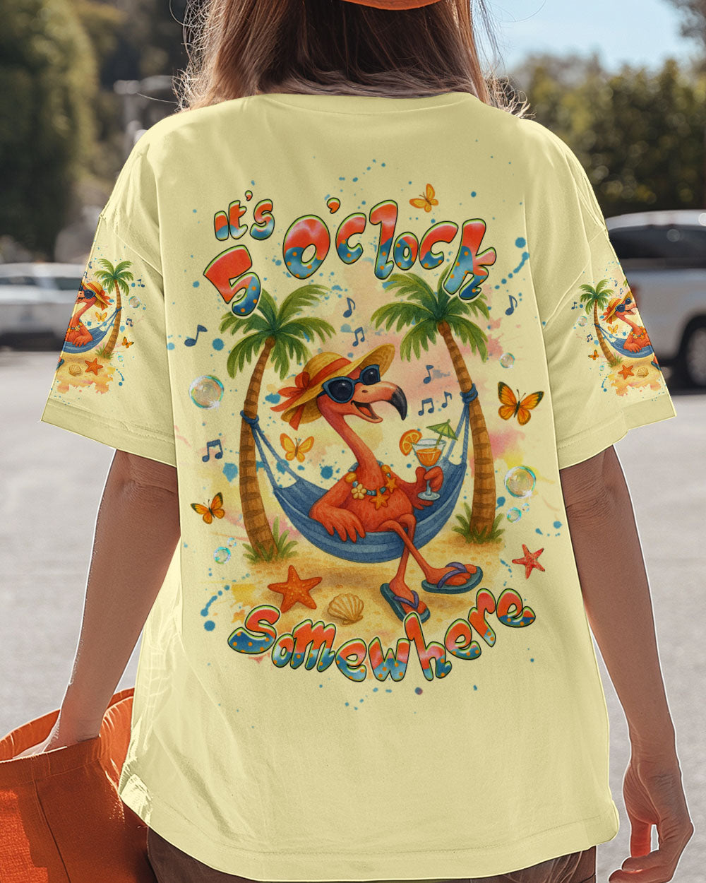 BLISSCORNERS IT'S 5 O'CLOCK SOMEWHERE FLAMINGO ALL OVER PRINT
