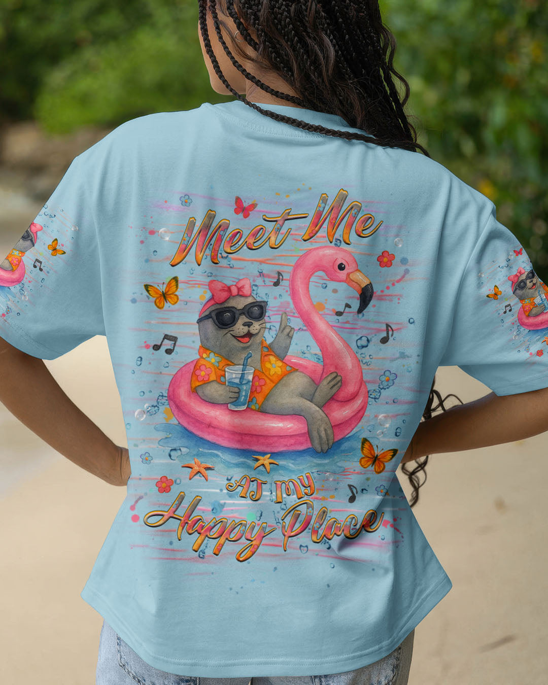 BLISSCORNERS MEET ME AT MY HAPPY PLACE SEAL ALL OVER PRINT