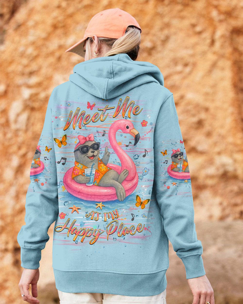 BLISSCORNERS MEET ME AT MY HAPPY PLACE SEAL ALL OVER PRINT