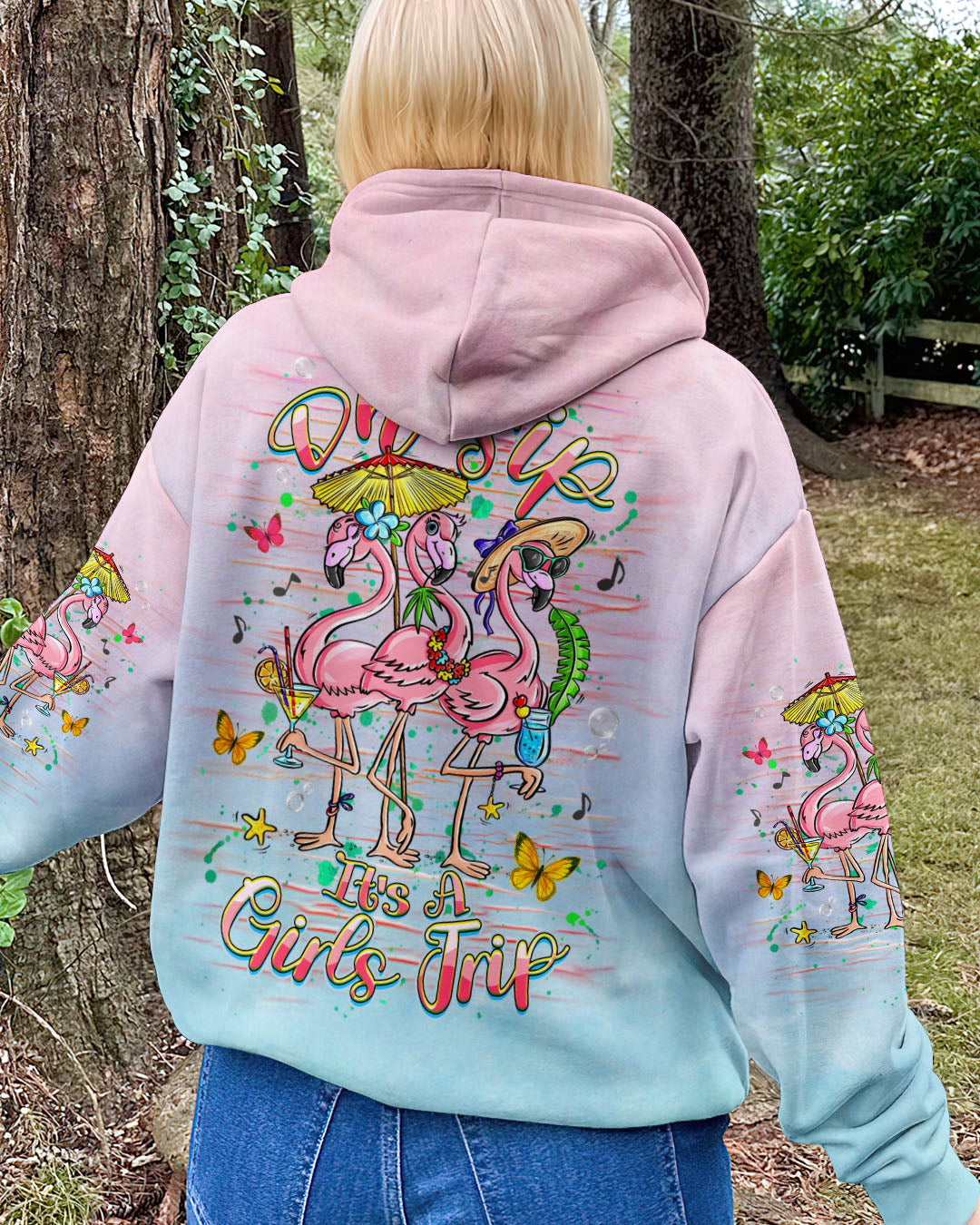 BLISSCORNERS OH SIP IT’S A GIRLS TRIP FLAMINGO ALL OVER PRINT