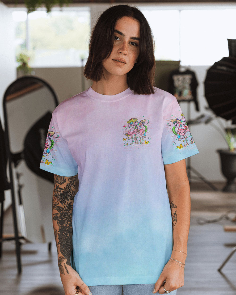BLISSCORNERS OH SIP IT’S A GIRLS TRIP FLAMINGO ALL OVER PRINT