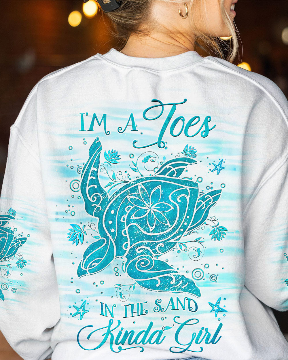 BLISSCORNERS I'M A TOES IN THE SAND KINDA GIRL TURTLE ALL OVER PRINT