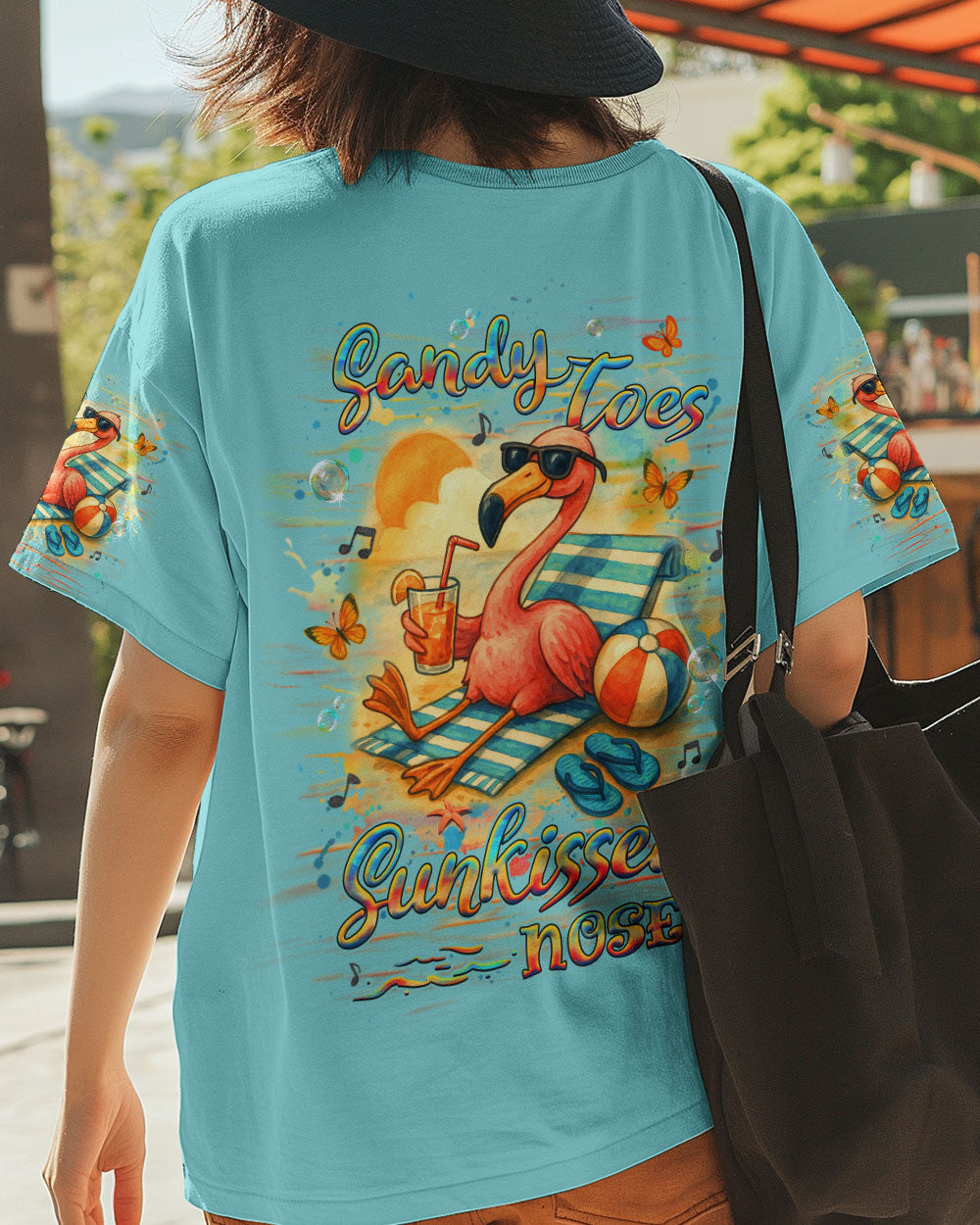 BLISSCORNERS SANDY TOES SUNKISSED NOSE FLAMINGO ALL OVER PRINT