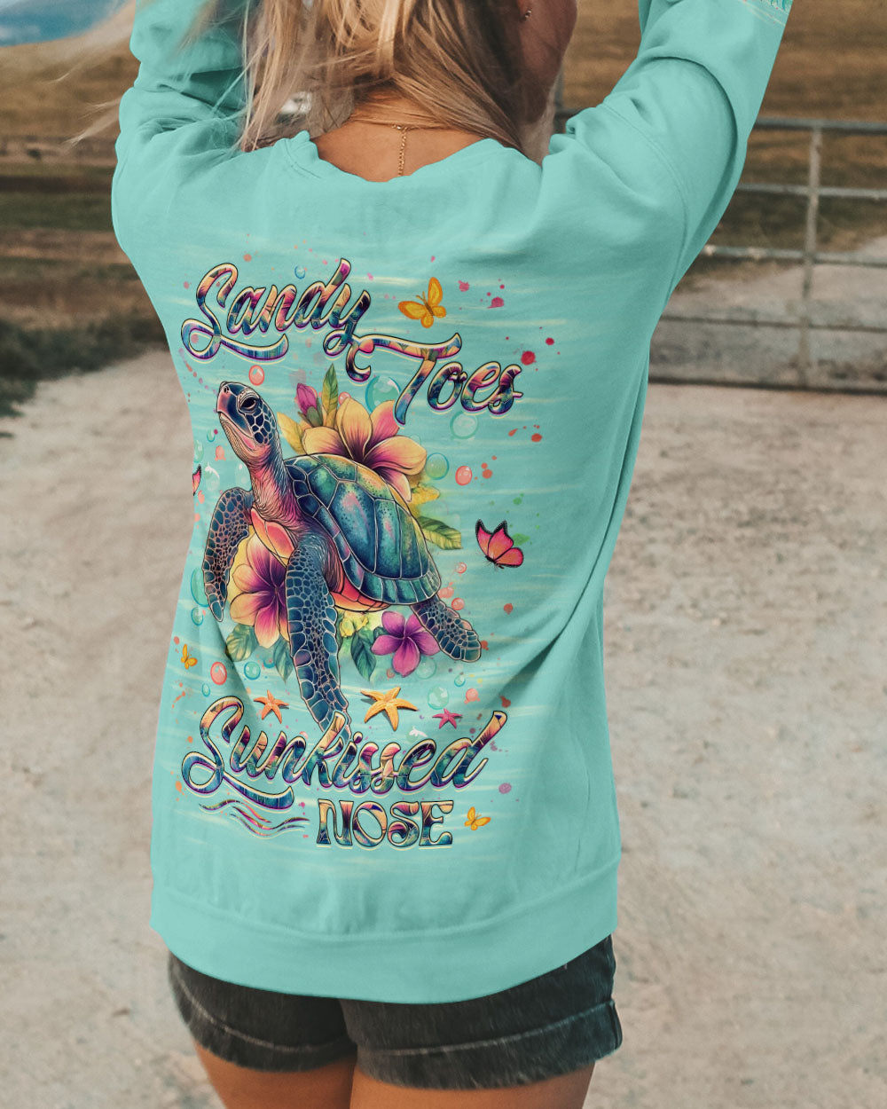 BLISSCORNERS SANDY TOES SUNKISSED NOSE TURTLE ALL OVER PRINT