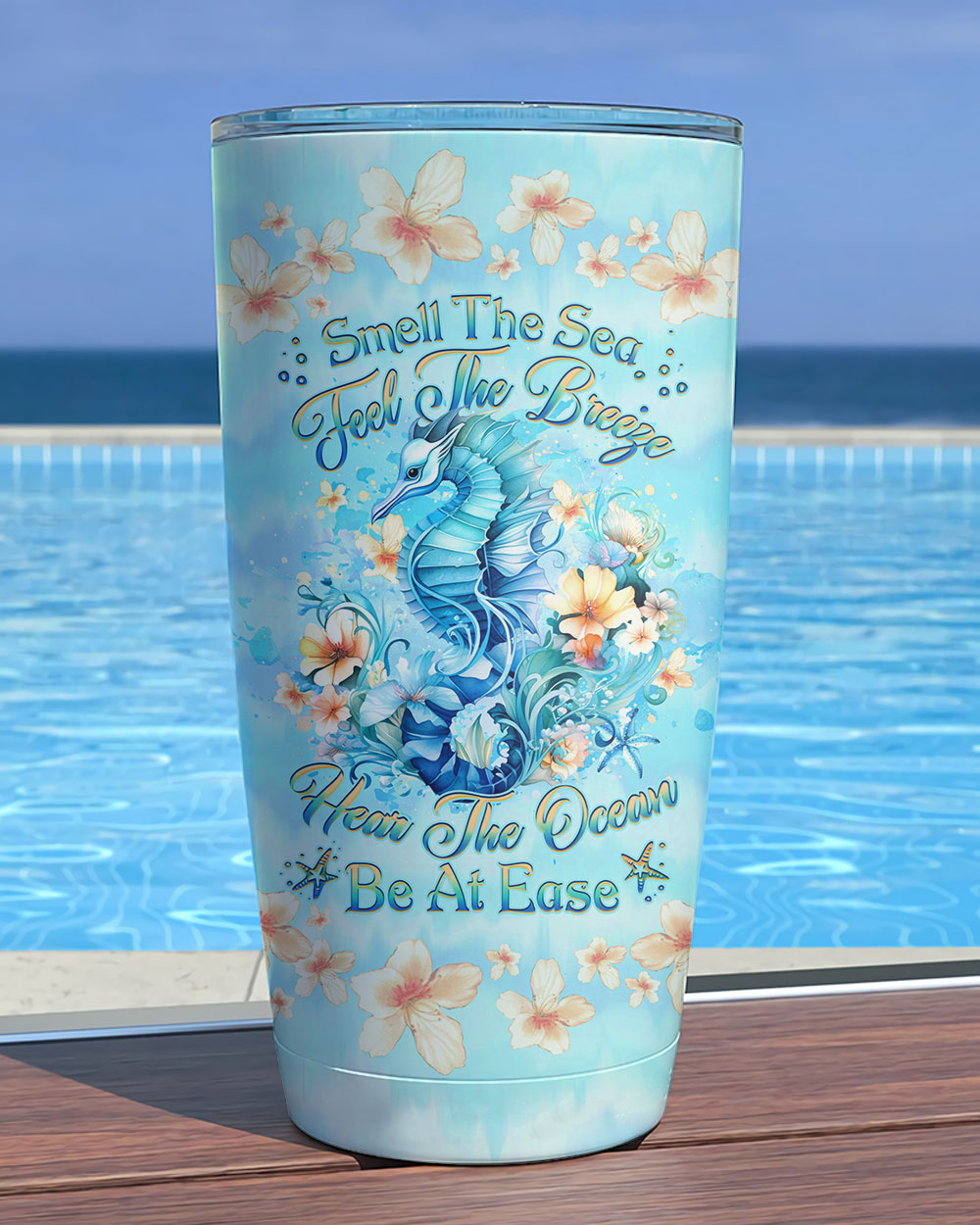 BLISSCORNERS SMELL THE SEA FEEL THE BREEZE SEAHORSE TUMBLER