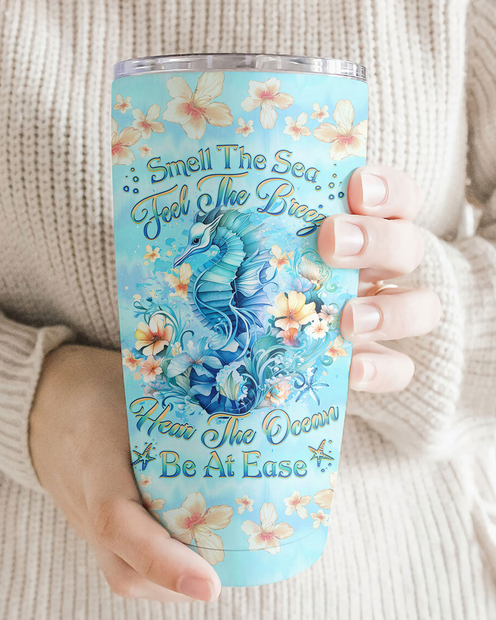BLISSCORNERS SMELL THE SEA FEEL THE BREEZE SEAHORSE TUMBLER